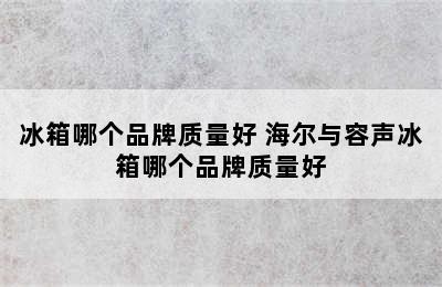 冰箱哪个品牌质量好 海尔与容声冰箱哪个品牌质量好